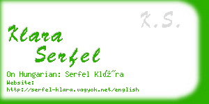 klara serfel business card